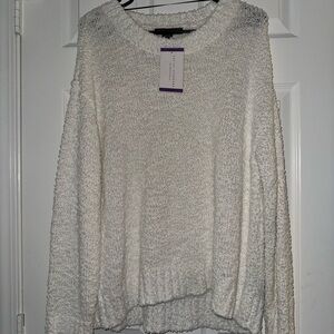 Cozy White Crew Neck Sweater